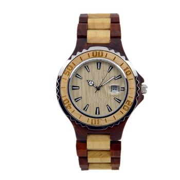 NYS-076 Red And Maple Wood Watch